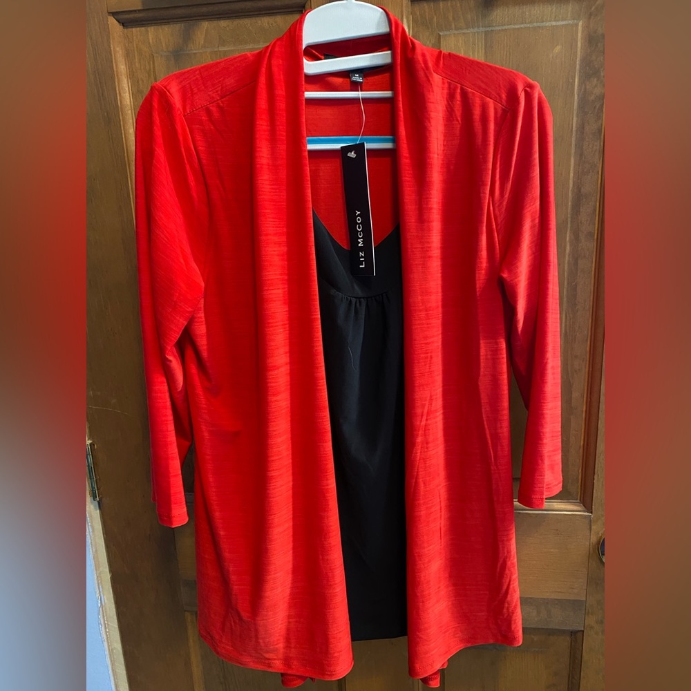 Liz McCoy Woman’s Blouse Red & Black Size M